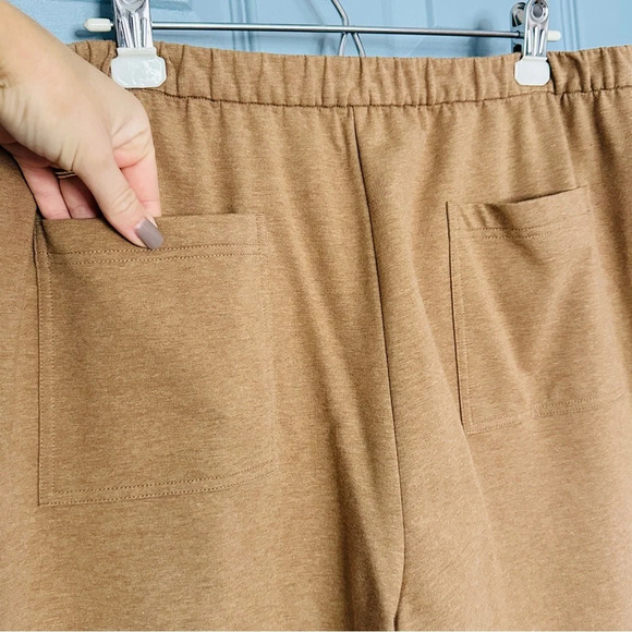 Lafayette 148 New York Webster Ultra Comfort French Terry Tan Pants Sepia Brown - Picture 14 of 16